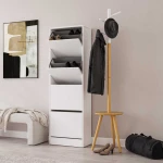 Παπουτσοθήκη Flat Λευκό 51x157x26 cm