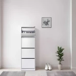 Παπουτσοθήκη Flat Λευκό 51x157x26 cm