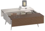 Τραπεζάκι Milano με συρτάρια λευκό Mink 103x44x72cm (ΜxΥxΠ)