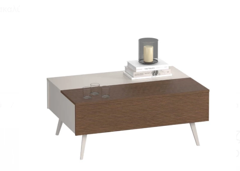 Τραπεζάκι Milano με συρτάρια λευκό Mink 103x44x72cm (ΜxΥxΠ)