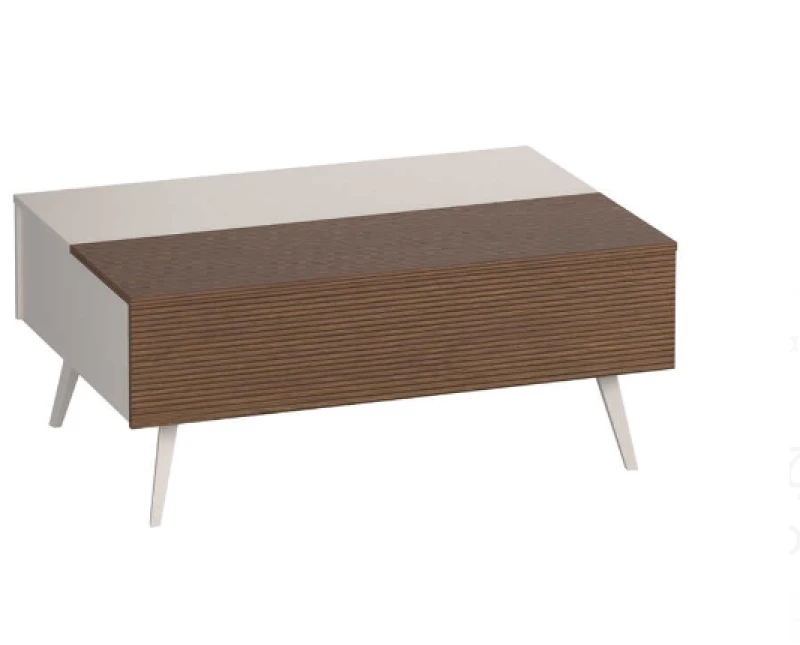 Τραπεζάκι Milano με συρτάρια λευκό Mink 103x44x72cm (ΜxΥxΠ)