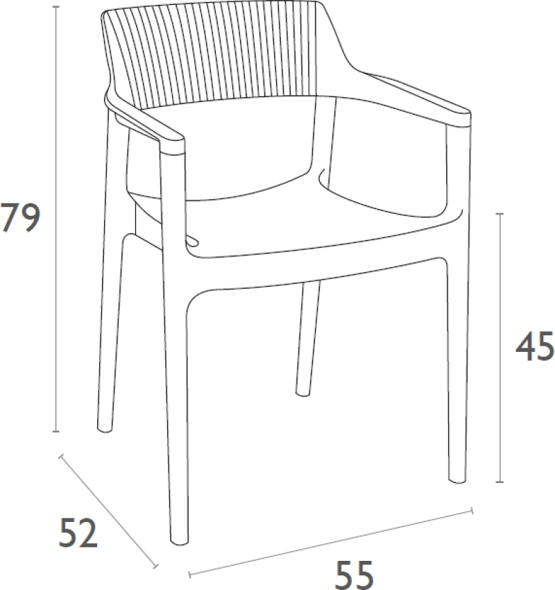TULUM BLACK ΠΟΛΥΘΡΟΝΑ ΠΟΛ/ΝΙΟΥ 55X52X79εκ.