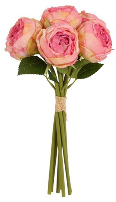 Τριαντάφυλλα μπουκέτο σκ. ρόζ x10 30εκ.