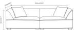 LIBERTA RULER ΚΑΝΑΠΕΣ 3ΘΕΣΙΟΣ ΓΚΡΙ 243x101x69cm