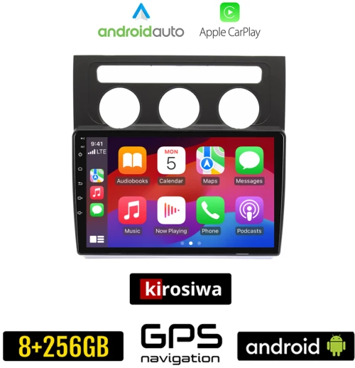 KIROSIWA VOLKSWAGEN TOURAN (2003 - 2010) Android οθόνη αυτοκίνητου 8GB + 256GB με GPS WI-FI (VW ηχοσύστημα αφής 10" ιντσών Android Auto Apple Carplay Youtube Playstore MP3 USB Radio Bluetooth Mirrorlink εργοστασιακή 4x60W μαύρο)