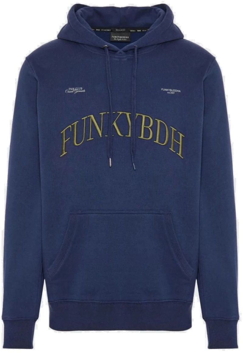 FUNKY BUDDHA Ανδρικό μπλέ μακρυμάνικο φούτερ FBM012-014-06 NAVY