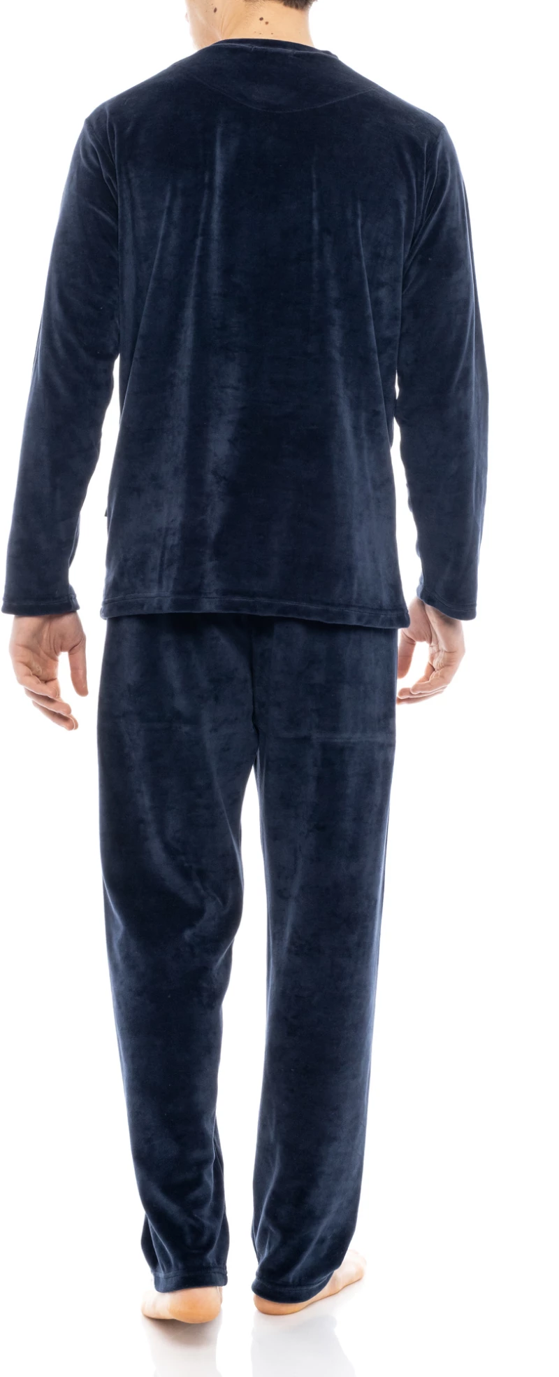 Ανδρική πυτζάμα ULISSE  - Yacht Blue Βελόυδο - V-Neck - Regular Fit - Cotton