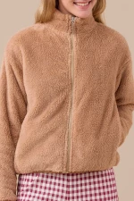 Γυναικεία Ζακέτα Noidinotte - Μπέζ - Λούτρινη - Polyester - Regular Fit