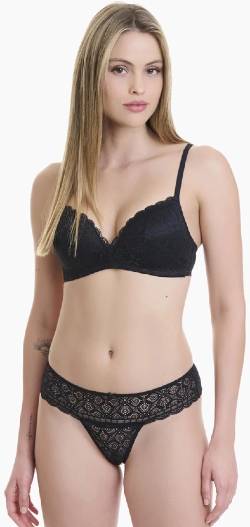 Γυναικείο Σλίπ Brazil Walk - Μαύρο - Όλο Δαντέλα - Regular Fit