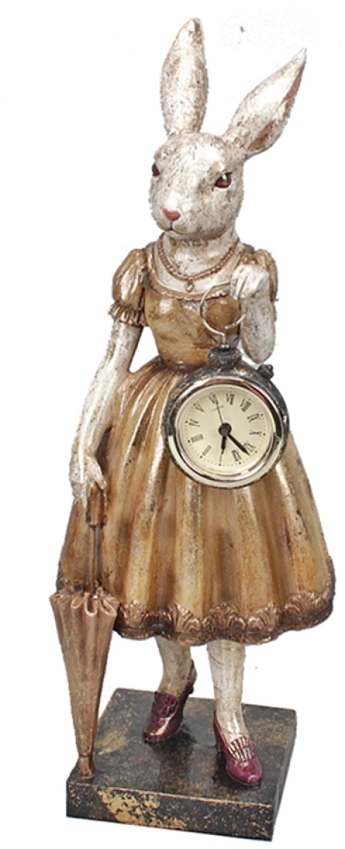 Lady Rabbit σε μπαρόκ στυλ με ρολόι 13x11x35cm Zaros 22467 TM352