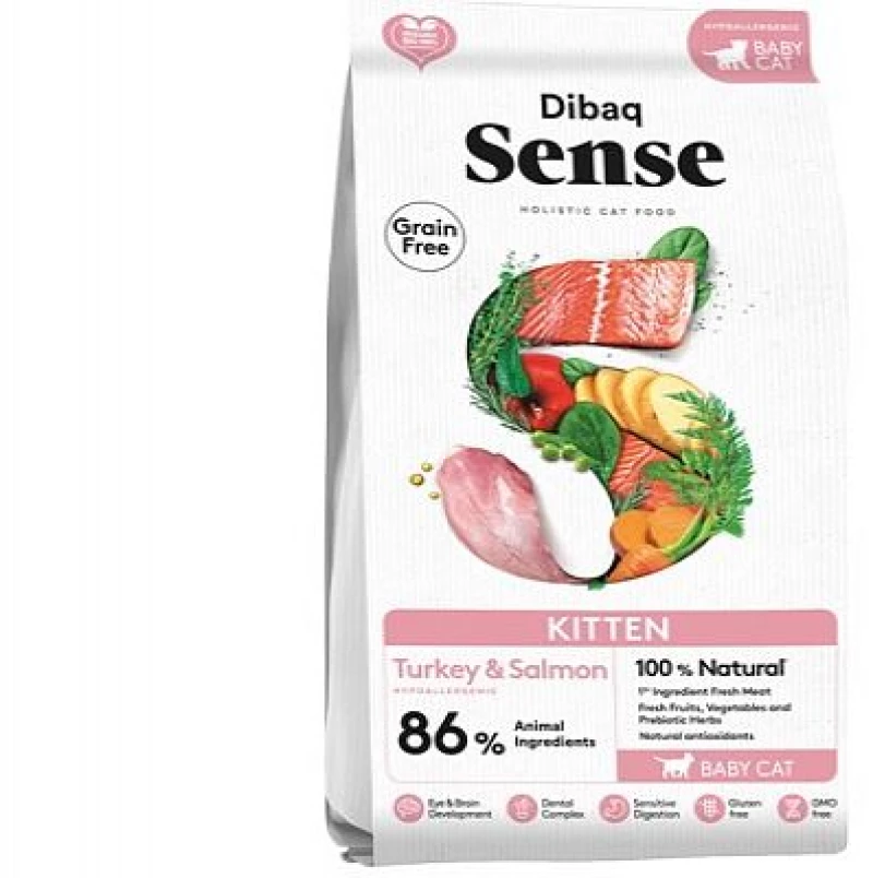 Dibaq Sense Cat Holistic Hypoallergenic Kitten Turkey and salmon   1.5kgr