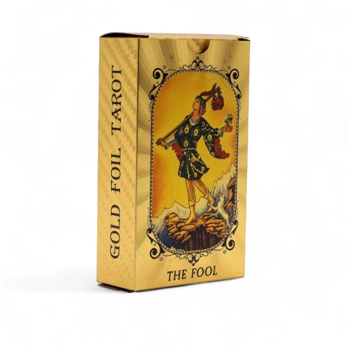 Αυθεντική Τράπουλα Ταρώ με βιβλίο οδηγιών The Fool Golden Tarot (78 Κάρτες+Βιβλίο)
