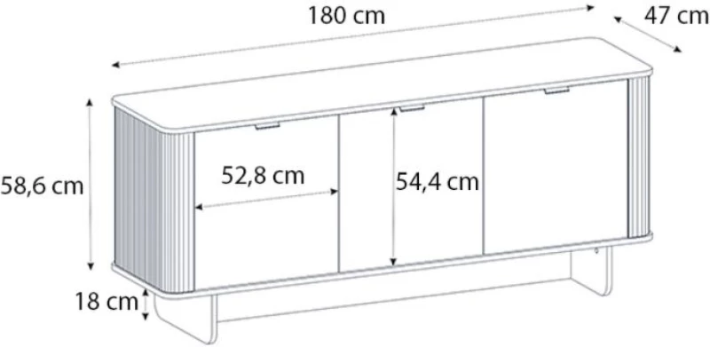 Μπουφές Bohema  χρώμα μαύρο - sepet oak 180x47x76,6εκ.