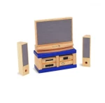 Pin Toys ξύλινη μινιατούρα αξεσουάρ κουκλόσπιτου home theater