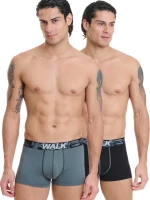 ΑΝΔΡΙΚΟ ΒΑΜΒΑΚΕΡΟ BOXER ΠΑΚΕΤΟ 2 ΤΕΜ 226 WALK W1762-4 0224 – ΜΑΥΡΟ - ΧΑΚΙ