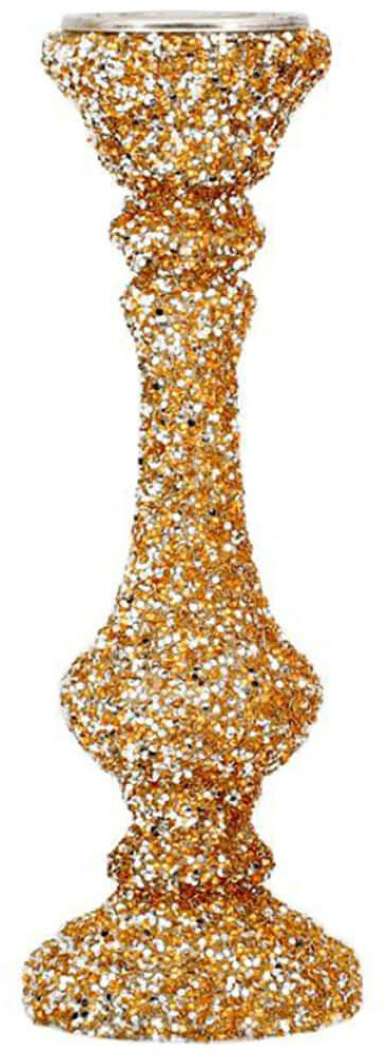 Κηροπήγιο Mosaic 967-225-009 12x38cm Gold Γυαλί