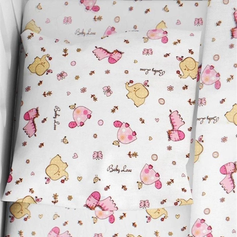 Μαξιλαροθήκη Παιδική Elephant 072 White-Pink DimCol 50Χ70 100% Βαμβακερή Φανέλα