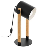 Φωτιστικό Γραφείου Hornwood 43519 Ε27 18x42cm Black-Natural Eglo
