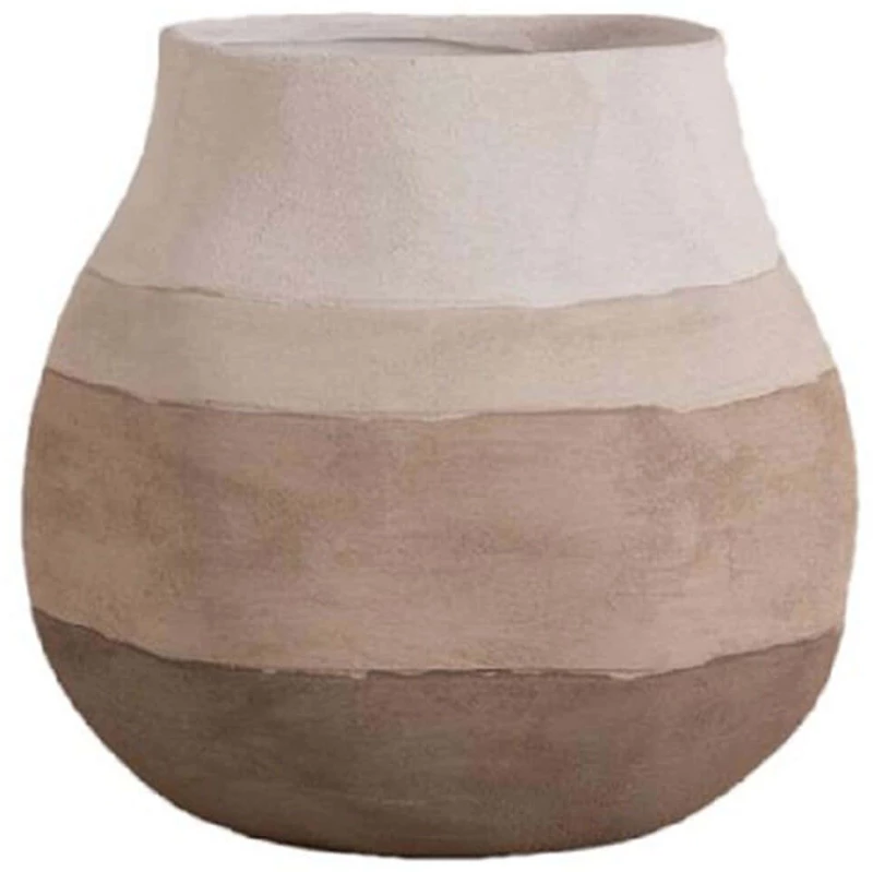 Βάζο Ρίγα TOF235 17,5x17,5x17,5cm Beige-Brown Espiel Κεραμικό