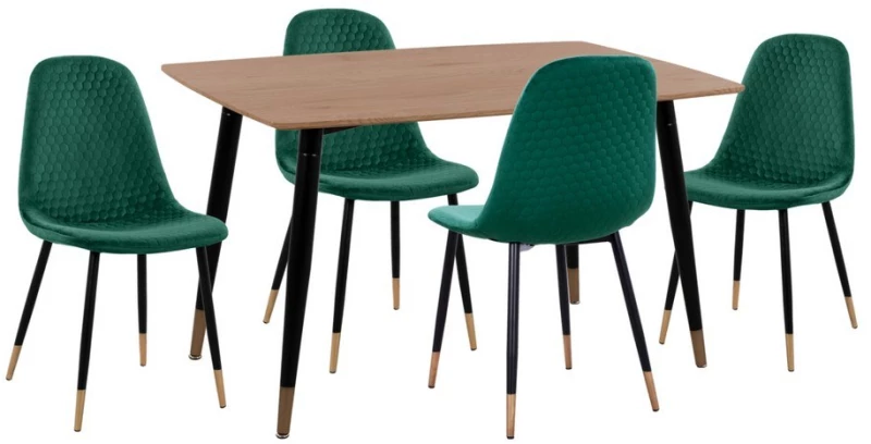 Τραπεζαρία Aliza HM11196.03 (Σετ 5τμχ) 120x80x74cm Pine 4 Θέσεων