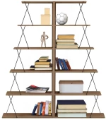 Βιβλιοθήκες Mini Tars HM11772.14 (Σετ 2τμχ) 65x24x146cm(x2) Natural Oak-Black