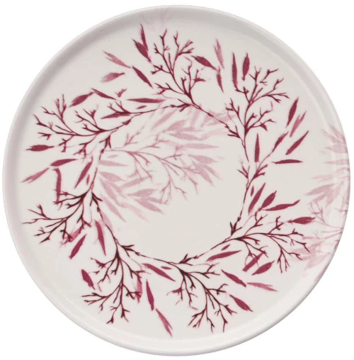 Πιάτο Γλυκού Thorn (Σετ 6Τμχ) 471PST1151 19,3x19,3x2cm Red-White Hermia Κεραμικό