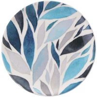 Πιάτο Γλυκού Leaf (Σετ 6Τμχ) 471PST1131 19,3x19,3x2cm Multi-Blue Hermia Κεραμικό