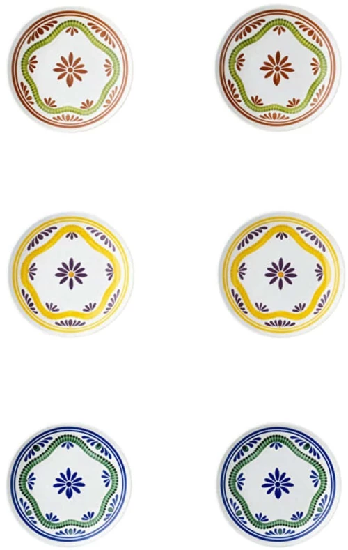 Πιάτο Γλυκού Moderna Leo (Σετ 6Τμχ) 126MBM1603 20x20x2cm Multi Hermia Πορσελάνη