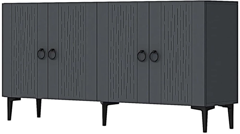 Μπουφές Rain 555CHM1342 150x32x75cm Anthracite Μοριοσανίδα, Μελαμίνη