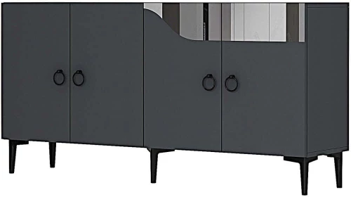 Μπουφές Gama 555CHM1337 150x32x75cm Anthracite-Silver Μοριοσανίδα, Μελαμίνη