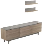 Σύνθεση Τηλεόρασης Kasia 230-000078 180x35x48,5cm Marble Effect Grey-Sonoma