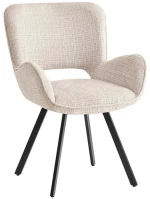 Πολυθρόνα Περιστρεφόμενη Veta ΕΜ7918,1 58x58x84cm Beige-Black Μέταλλο,Ύφασμα