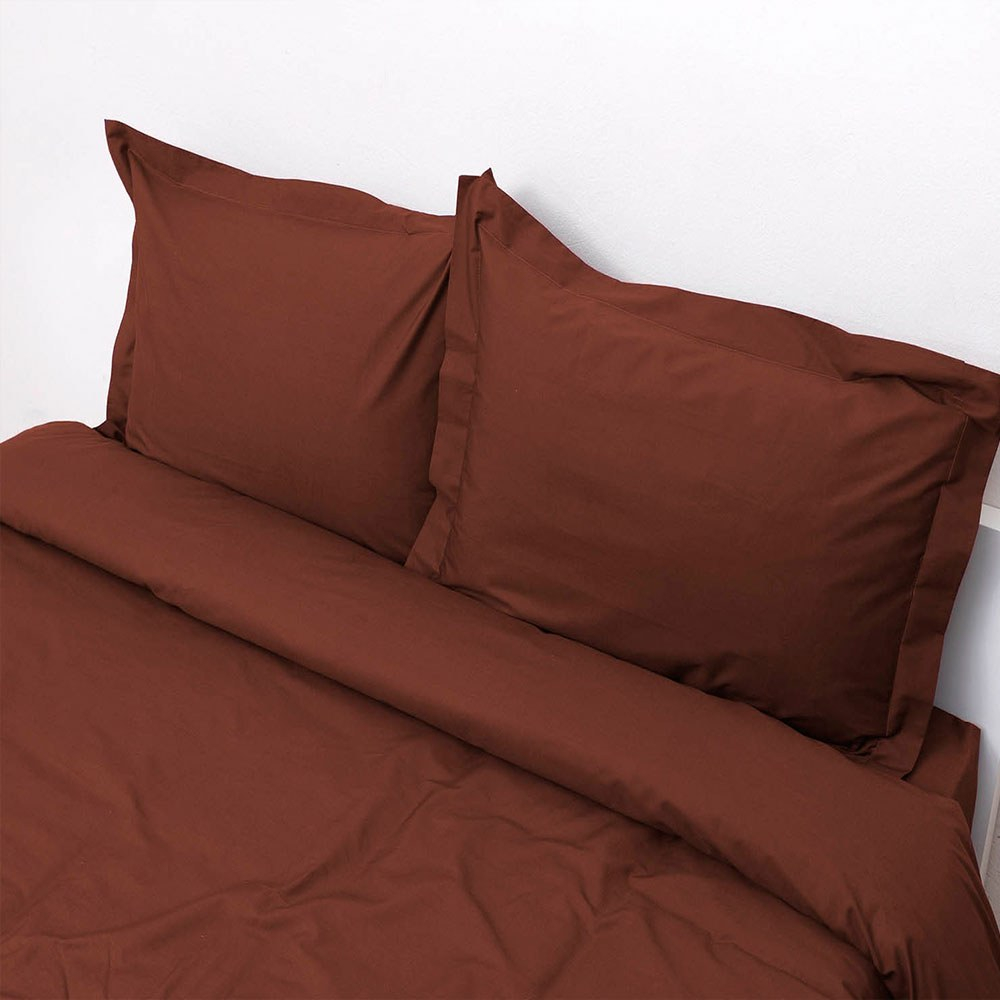 Κουβερλί Superb Percale (Σετ 3τμχ) Choco Viopros Υπέρδιπλo 220x240cm 100% Βαμβακερό Περκάλι