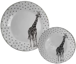 Πιάτα Γλυκού Africa (Σετ 7Τμχ) 028891 30x30x3cm White-Black Bone China