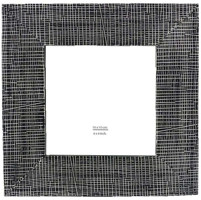 Κορνίζα Olaf 031123 10x10cm Black-White Γυαλί,Polyresin