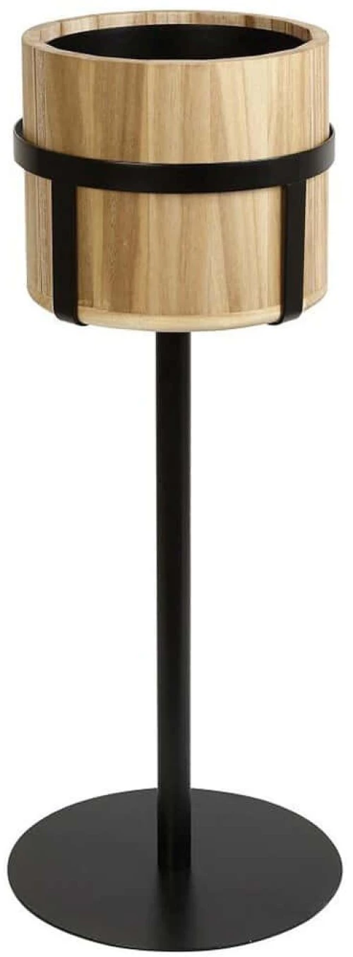 Σαμπανιέρα Επιδαπέδια Bavaria AST863 28x80cm Natural-Black Espiel Μέταλλο,Ξύλο