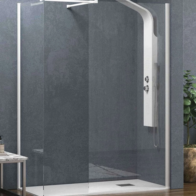 Πάνελ Ντουζιέρας Σταθερό Walkin 2 WAL2B170 Clear-White Karag 170 x 200 Αλουμίνιο