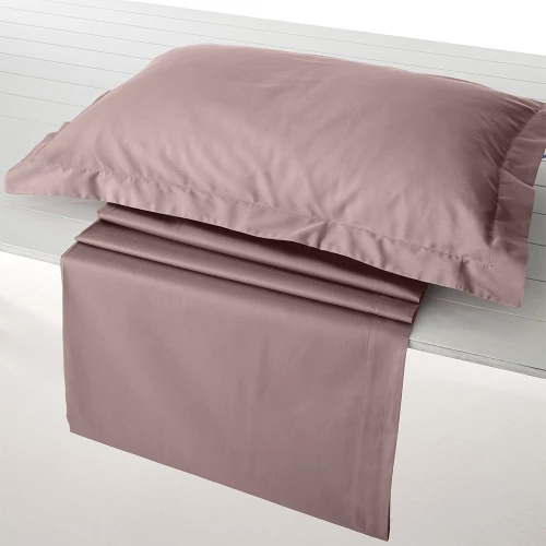 Σεντόνι Athena-308 Με Λάστιχο Dusty Rose Vesta Home Μονό 100x240cm 100% Βαμβακοσατέν