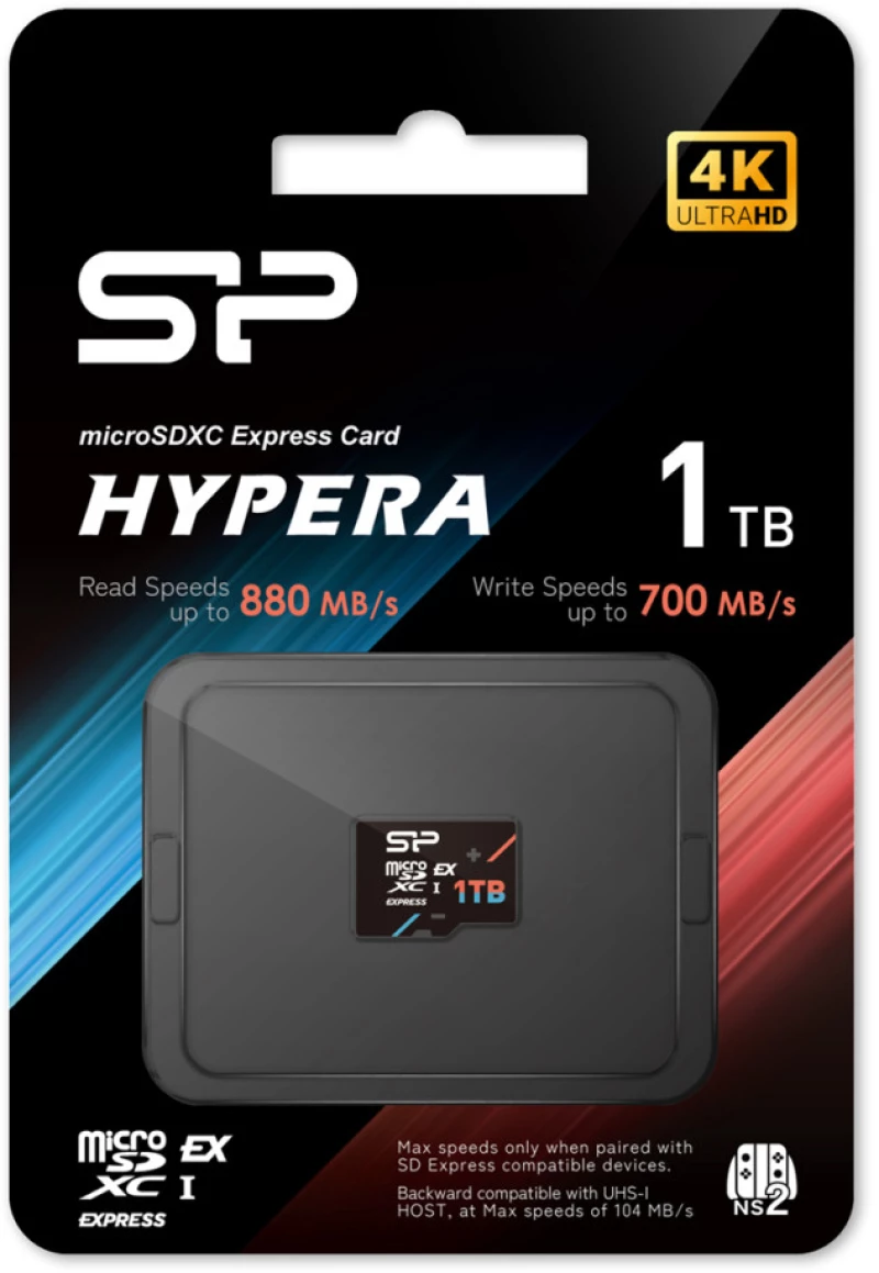 SILICON POWER κάρτα μνήμης microSDXC Express Hypera, 1TB, PCIe Gen 3x1, C10 UHS-I U3 A1 V30