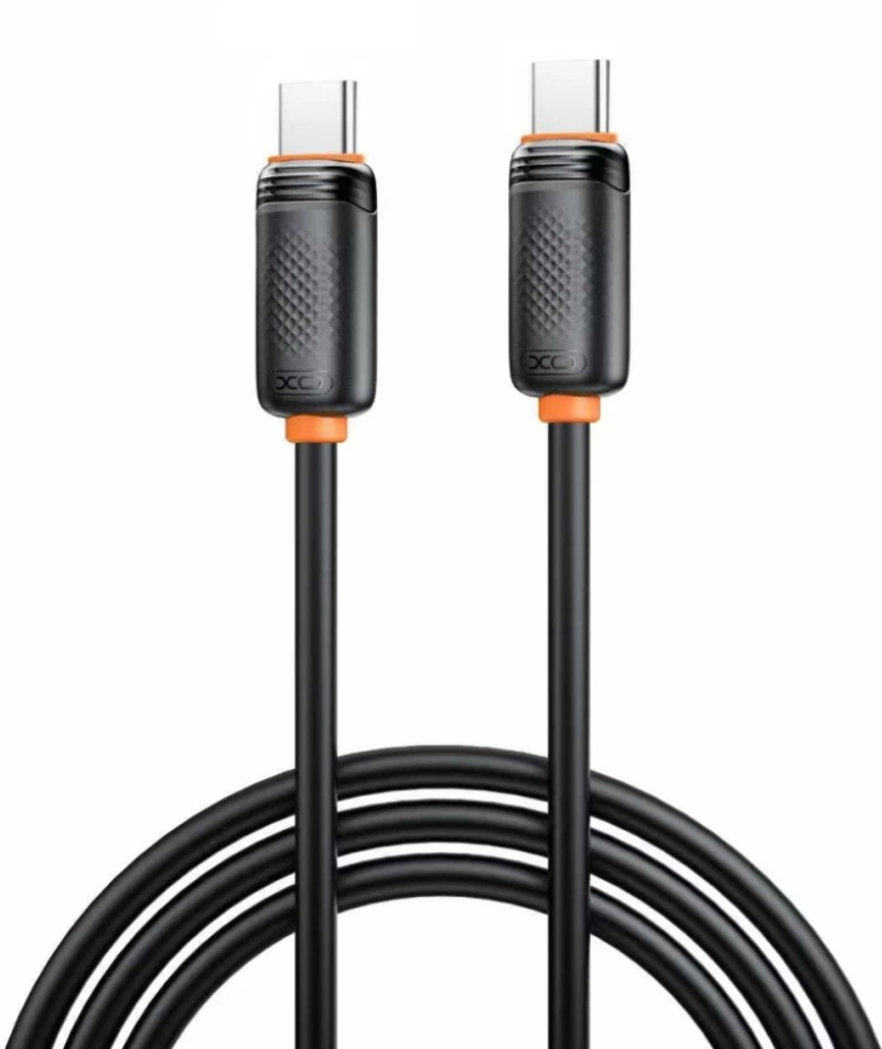 XO NB-Q302B Καλώδιο Φόρτισης & Μεταφοράς Δεδομένων Type-C σε Type-C 60W Μαύρο 1m