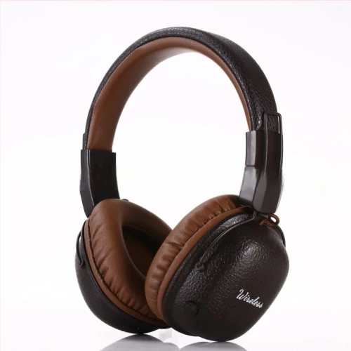 Ακουστικά Ασύρματα Over-Ear Bluetooth 5.4 με Heavy Bass & Retro Design BASS-200 σε Καφέ Χρώμα