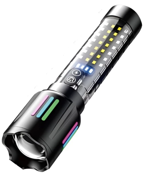 Επαναφορτιζόμενος Φακός Χειρός Αλουμινίου LED 3500lm με Λειτουργία Zoom και Ένδειξη Μπαταρίας ARRANGO AT60334