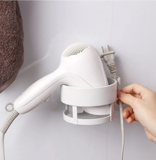 Επιτοίχια Βάση Στήριξης με Βεντούζα για Πιστολάκι Μαλλιών Πλαστική Λευκή Bathlux 30190 125x110x72mm