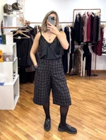 ΒΕΡΜΟΥΔΑ TWEED ΜΕ ΦΟΔΡΑ ΜΑΥΡΗ L9420 LUMINA