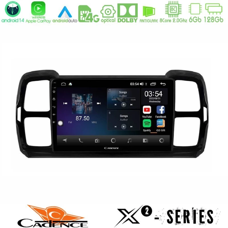 Cadence x2 Series 8core Android14 6+128gb  Citroen ds5 Aircross 2017-2021 Navigation Multimedia Tablet 9" u-x2-Ct1240