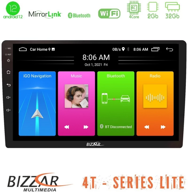 Bizzar 4t Series Alfa Romeo Giulietta 2014-2021 8p 4core Android13 2+32gb Navigation Multimedia Tablet 10" u-lvb-Ar1856