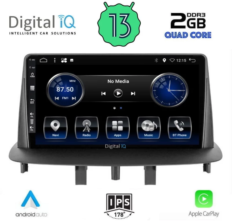 DIGITAL IQ BXH 3556_CPA (9inc) MULTIMEDIA TABLET for RENAULT MEGANE 3 mod. 2009-2016