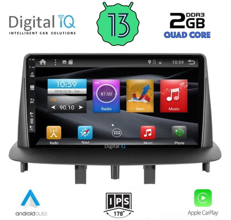 DIGITAL IQ BXH 3556_CPA (9inc) MULTIMEDIA TABLET for RENAULT MEGANE 3 mod. 2009-2016