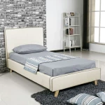 399607 MORISSON ΚΡΕΒΑΤΙ ΜΟΝΟ, ΓΙΑ ΣΤΡΩΜΑ 90X190CM, ΥΦΑΣΜΑ ΕΚΡΟΥ 101X206X108CM
