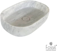 Fossil Dune Επιτραπέζιος Μαρμάρινος Νιπτήρας 55 x 38 εκ Carrara Nuovo